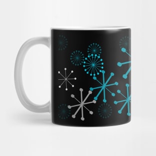 Turquoise Starburst Pattern on Black Mug